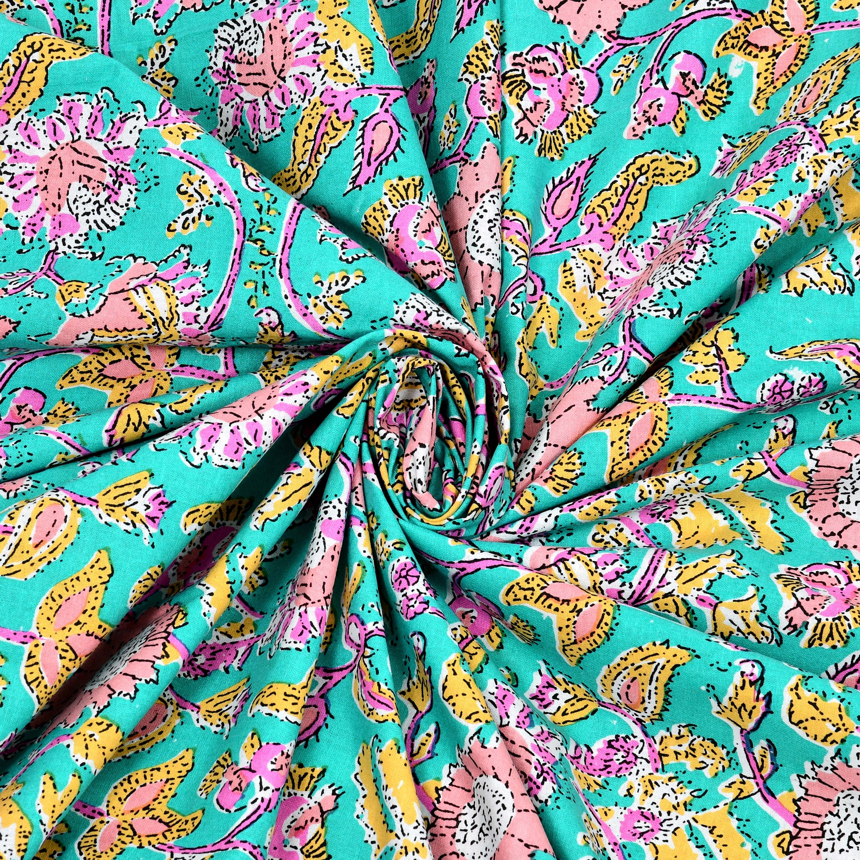 Green Mughal Print 100% Cotton 180 TC King Size BEDSHEET with 2 Pillow Cover - 90X108 (Copy) (Copy)