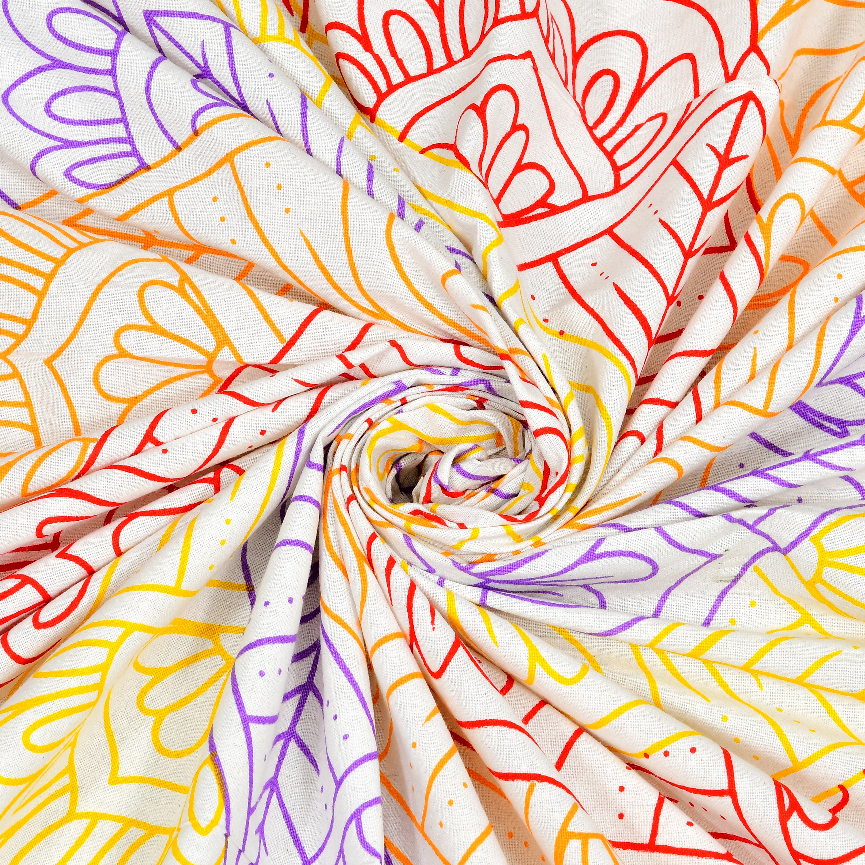 Maroon Rangoli Mandala 100% Pure Cotton 240 TC King Size BEDSHEET with 2 Pillow Cover - 90X108