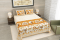 Orange Maharani Jaipuri Print 100% Pure Cotton 240 TC King Size BEDSHEET with 2 Pillow Cover - 90X108