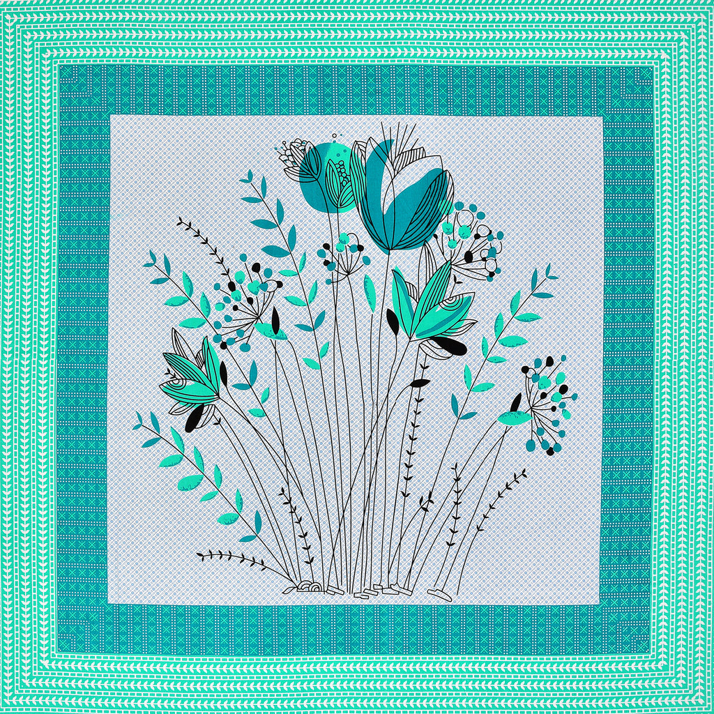 Green Tulip Jaipuri Print 100% Pure Cotton 240 TC King Size BEDSHEET with 2 Pillow Cover - 90X108