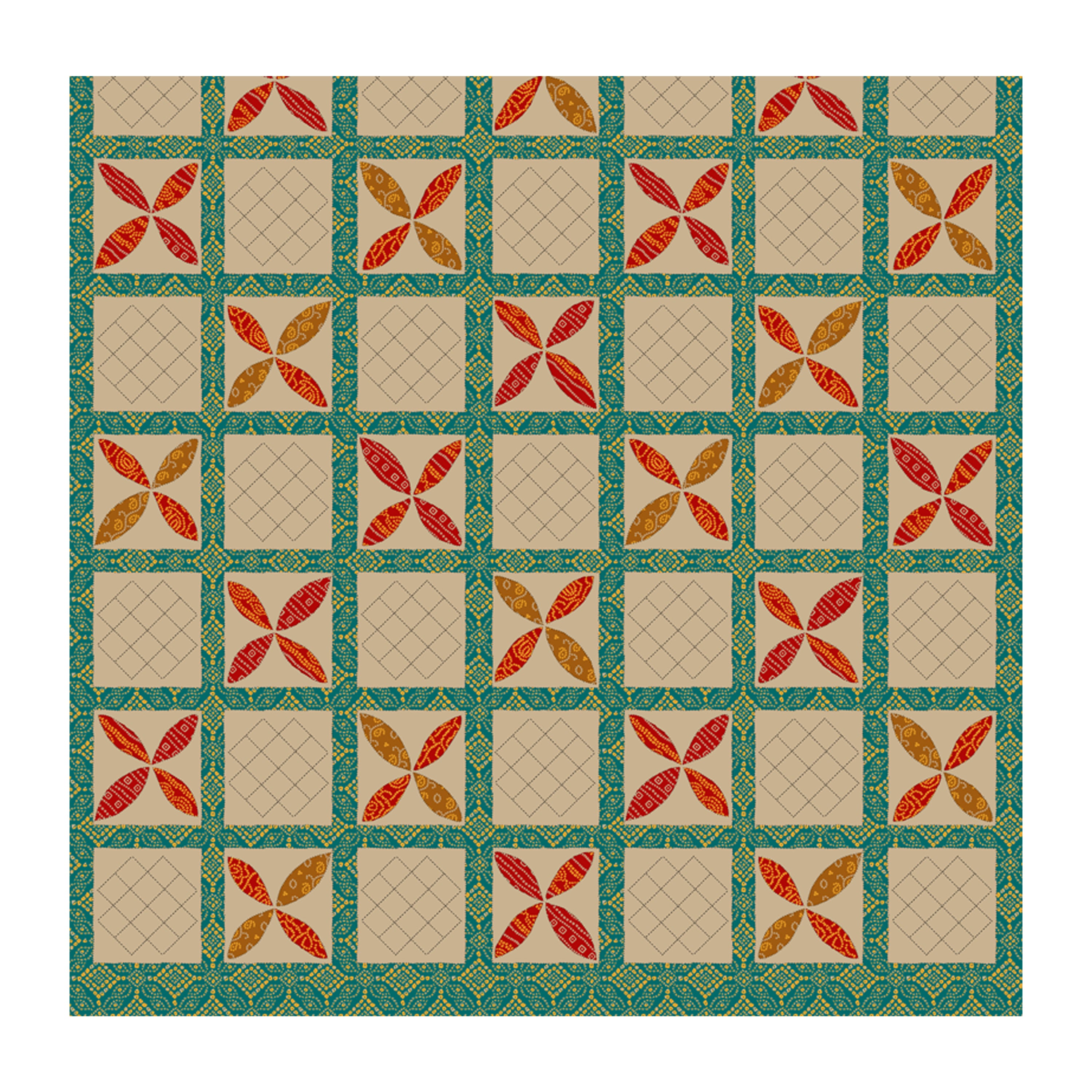 100% Pure Cotton Royal King Size Bedsheet with 2 Pillow Covers – Floral Jaipuri Bandhej Print, 108x108 Inches, Soft & Breathable Bed Sheet for Large Double Bed (Beige & Green) (Copy) (Copy)