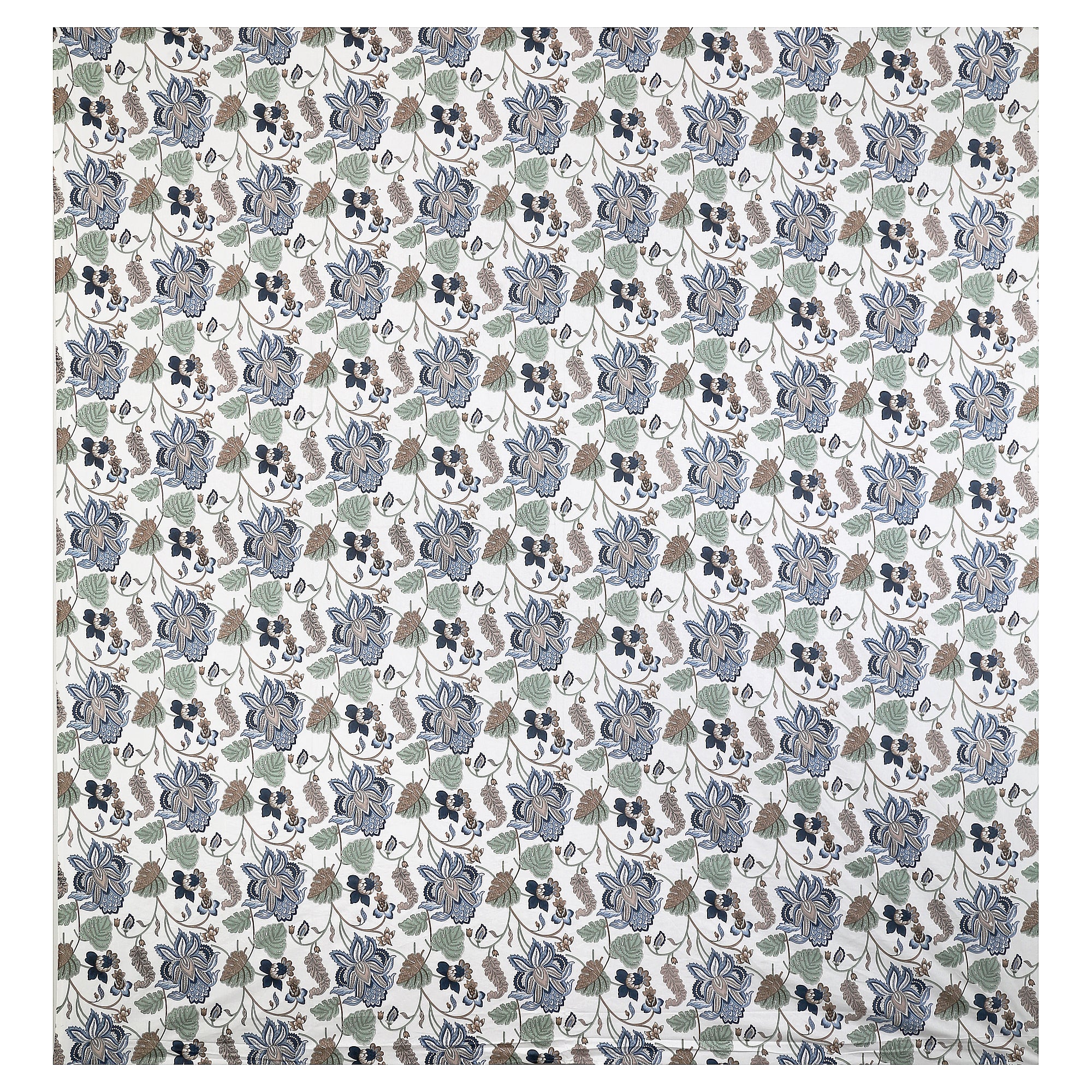 Regalia 100% Pure Cotton Royal King Size Bedsheet with 2 Pillow Covers – Nature Inspired Jaipuri Print, 108x108 Inches, Soft & Breathable Bed Sheet for Large Double Bed, Blue Flower