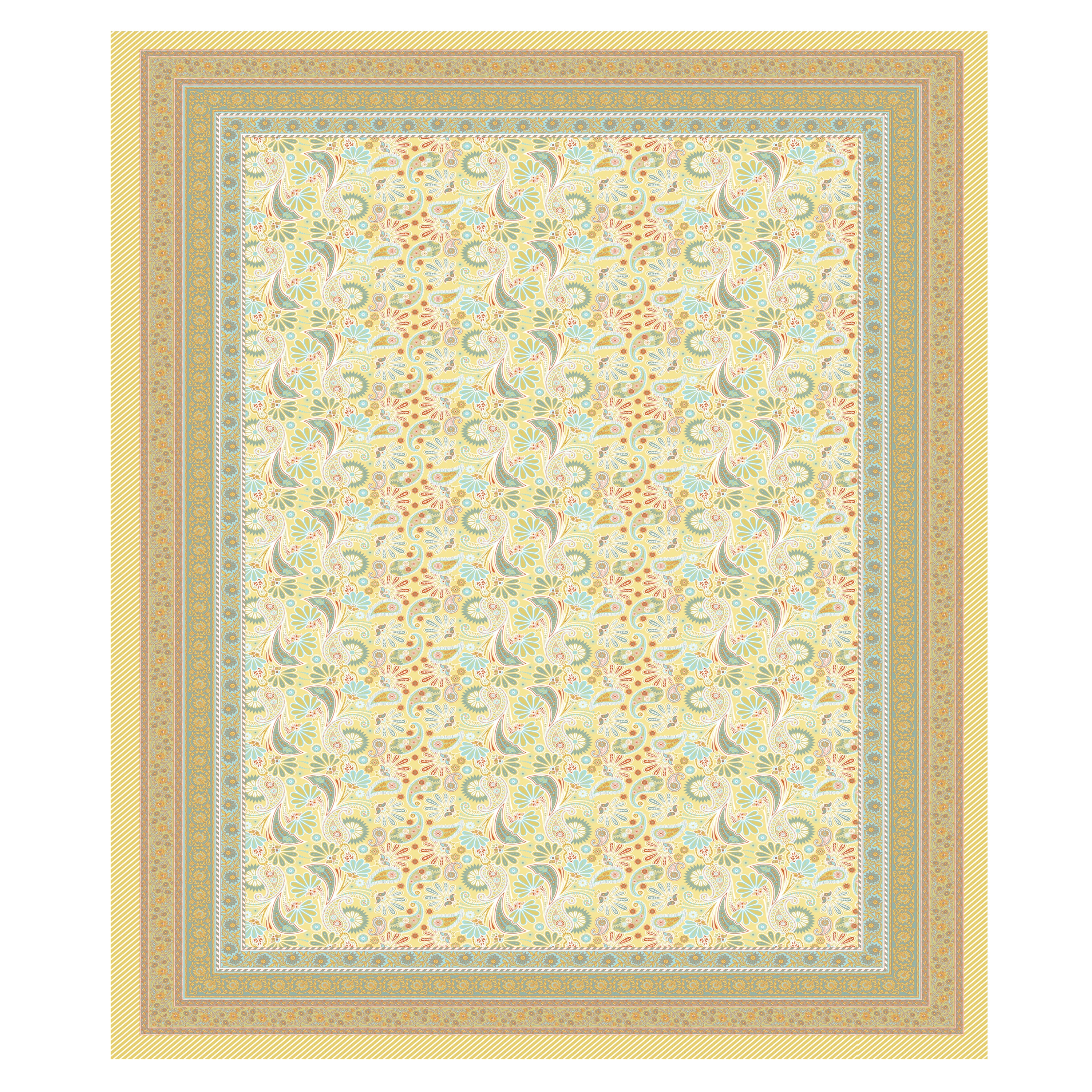 Multicolor Paisley 100% Pure Cotton Super King Size Bedsheet with 2 Pillow Covers – Jaipuri Print, 100x108 Inches, Soft & Breathable Bed Sheet for Large Double Bed